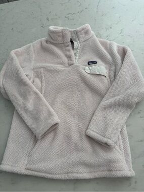 Patagonia Girl’s Pale Pink Fleece Snap Pullover